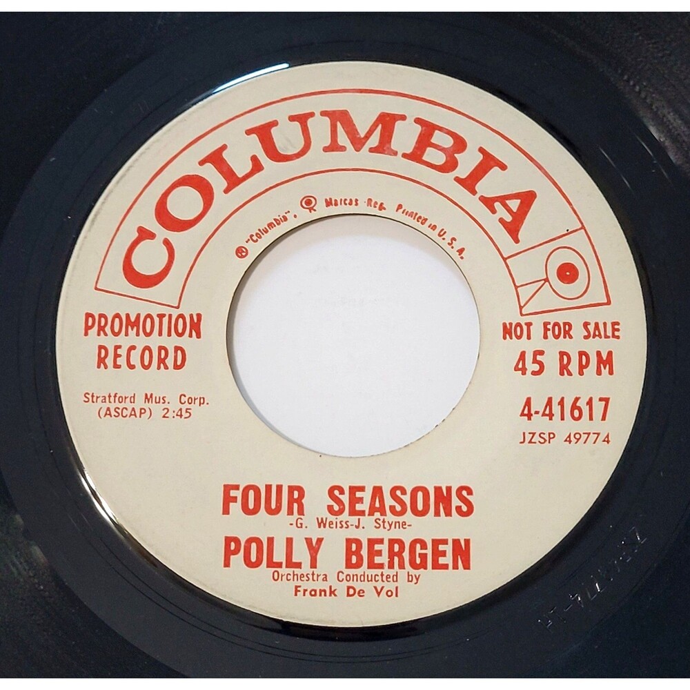 Polly Bergen Four Seasons / It Might As Well Be Spring 45 RPM Promo EX 1960 Pop
